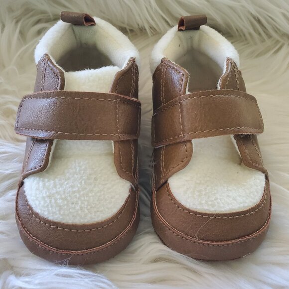 Numby Infant Brown Velcro Faux Leather Soft Shoes SZ 6-12M - Picture 3 of 10